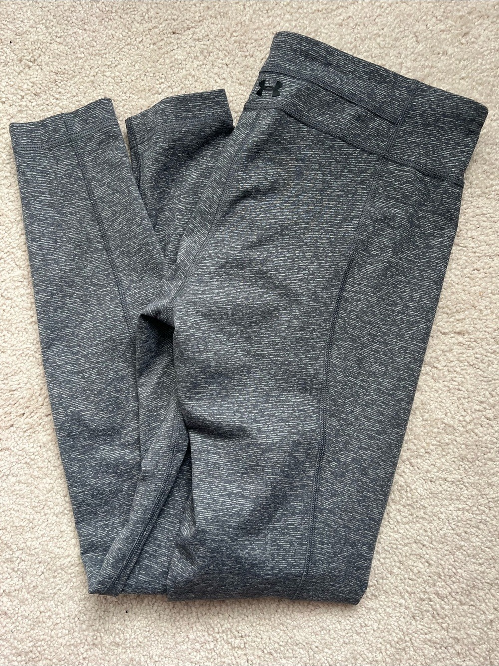 Under Armour Womens Medium M HeatGear Charcoal Gray Athleisure Leggings Pants